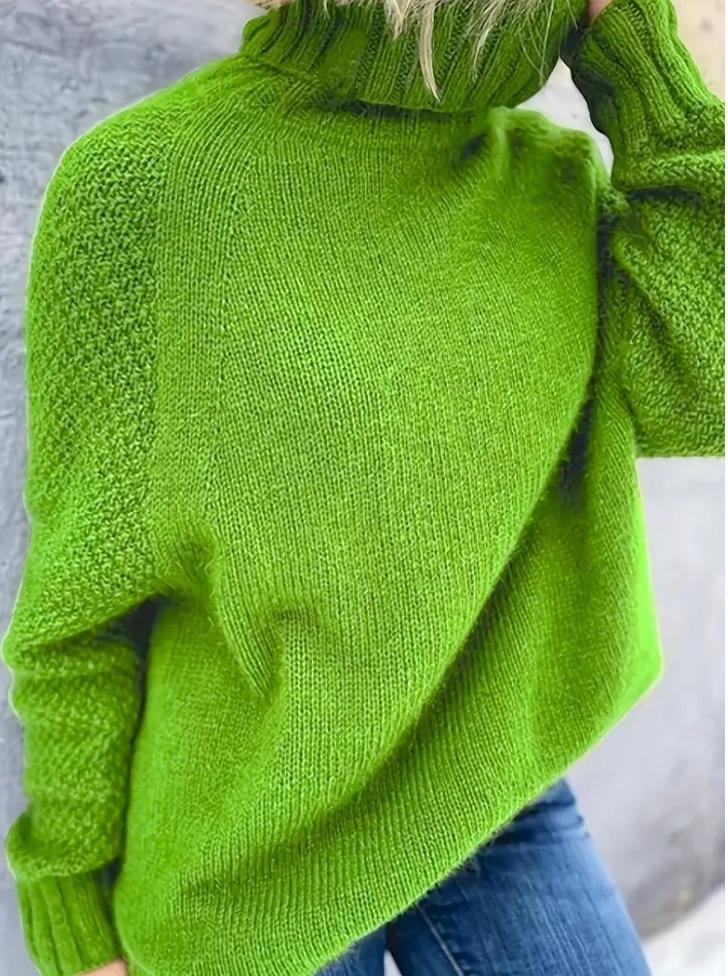 Oversized Turtleneck Sweater with High Neckline