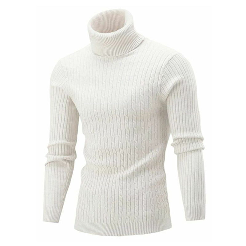 Jaimey - Men's Roll Neck Jumper with High Collar