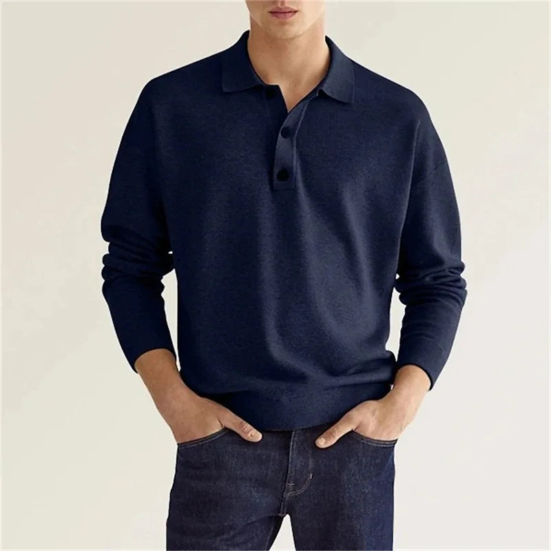 Kristián - Men's long sleeved polo shirt