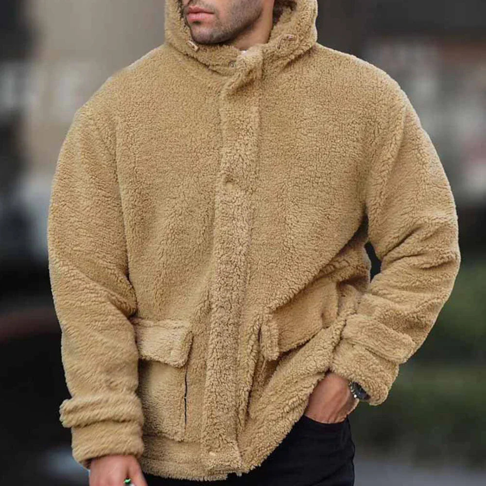 Cameryn - Men's Comfortable Faux Fur Hooded Jacket