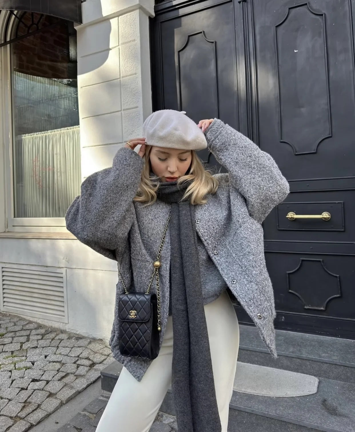 Mary - Oversized Coat with Round Neck and Buttons