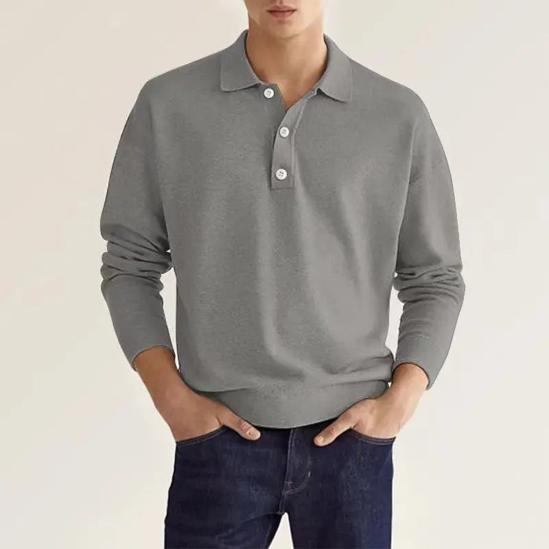 Max - Custom Fit Long Sleeve Polo Shirt with Slim Fit for Men