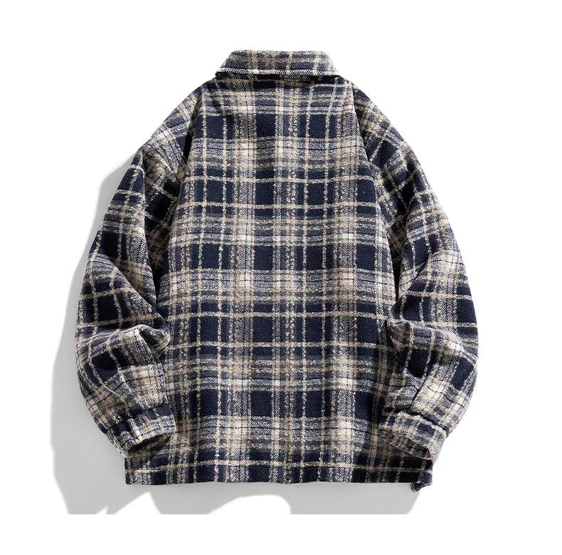 Jaden - Men's Fleece Jacket with Checkered Pattern