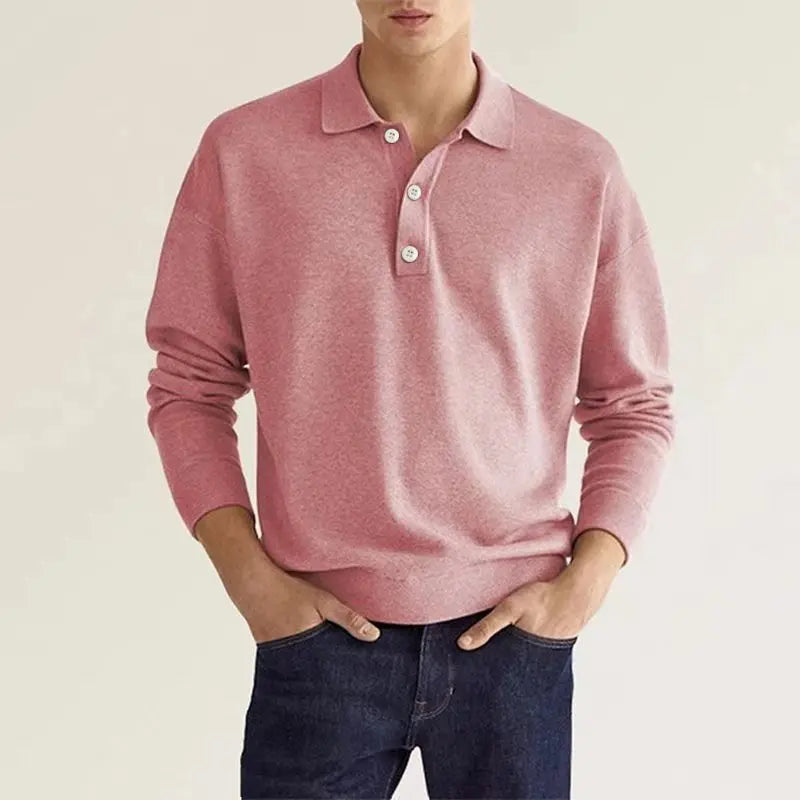 Max - Custom Fit Long Sleeve Polo Shirt with Slim Fit for Men