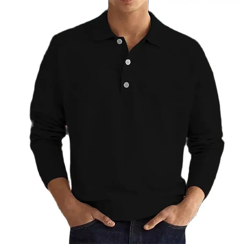 Max - Custom Fit Long Sleeve Polo Shirt with Slim Fit for Men