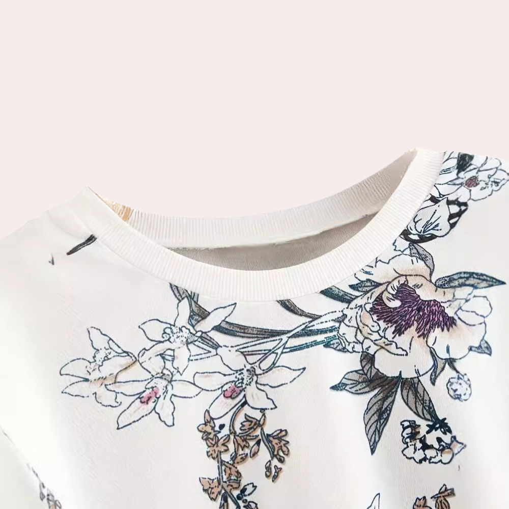 Doris - Modern floral jumper for women