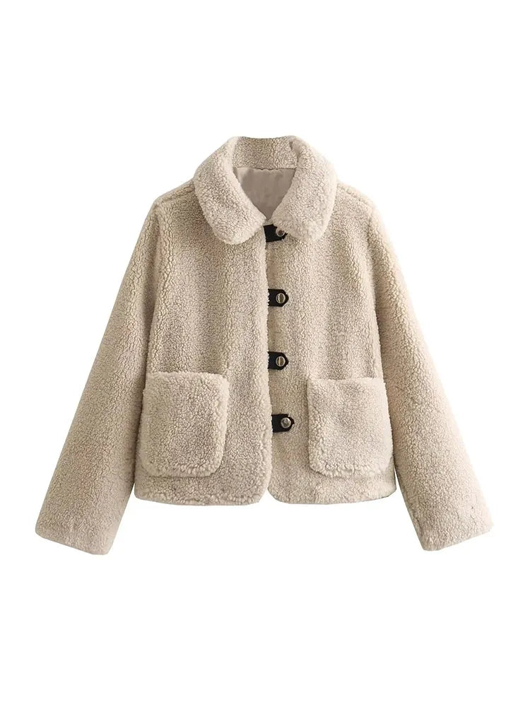 Marigolda - Elegant women's winter jacket with puffed sleeves