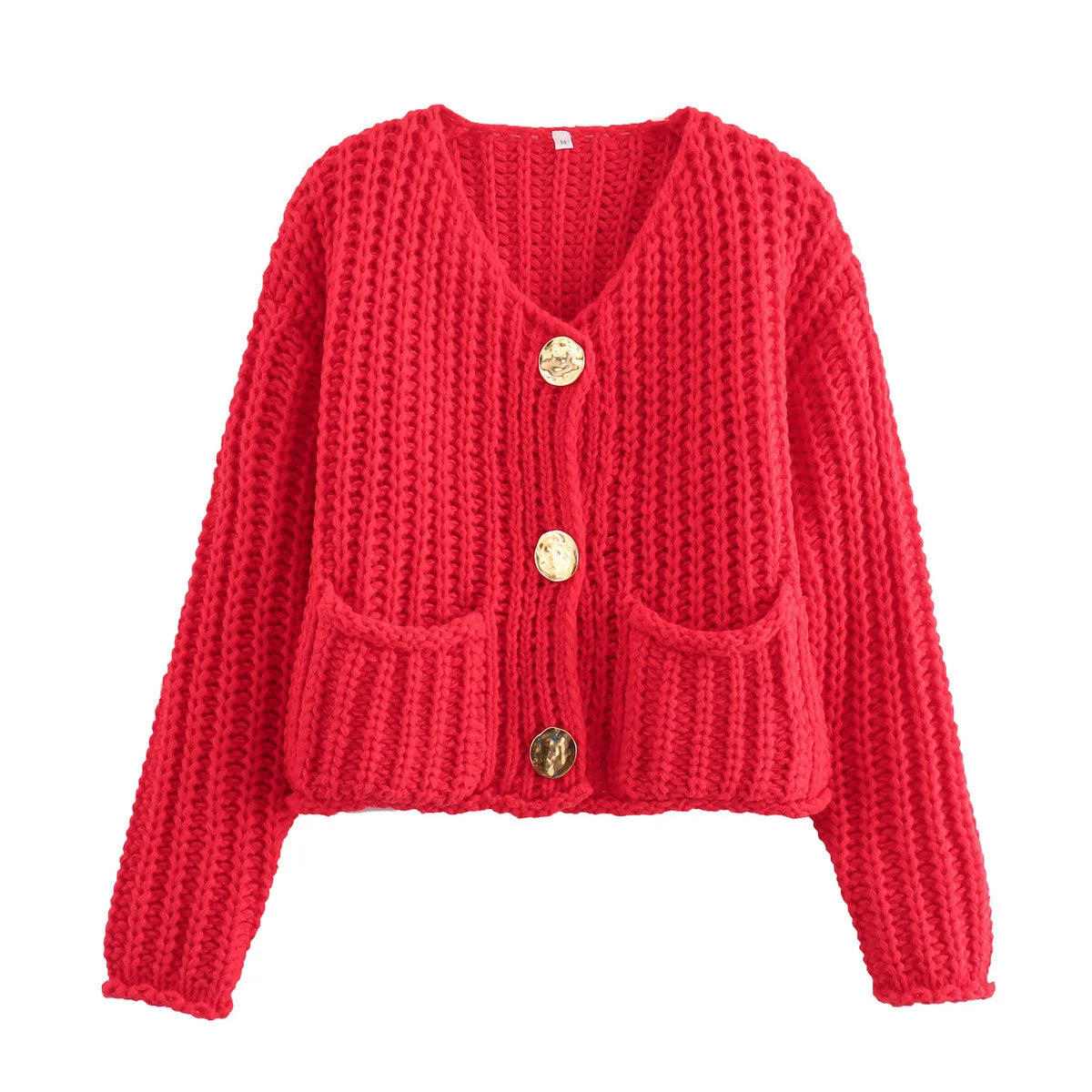 Henrose – Elegant knitted jacket with buttons and front pockets