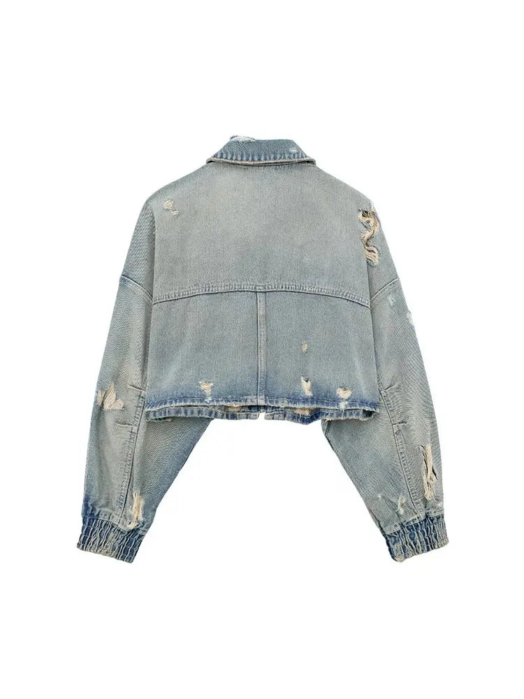 Azura - Women's cropped denim jacket