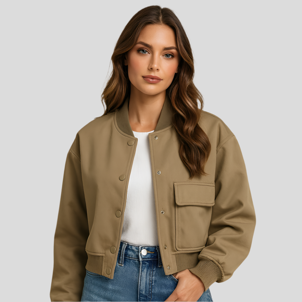 Women's Aviator Jacket with Flap Pockets