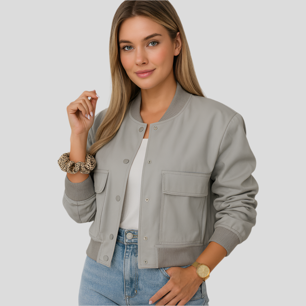 Women's Aviator Jacket with Flap Pockets