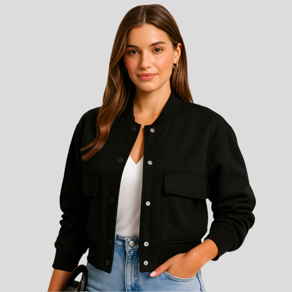 Women's Aviator Jacket with Flap Pockets
