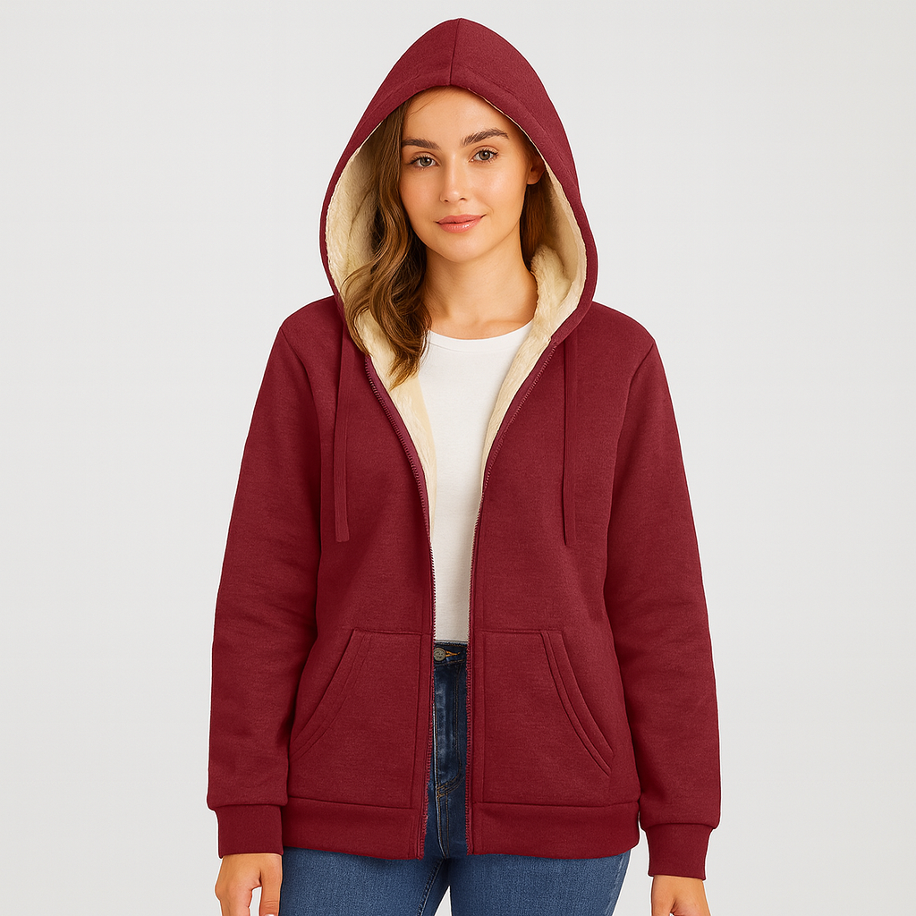 Women’s Hoodie With Full-Length Zip And Fixed Hood