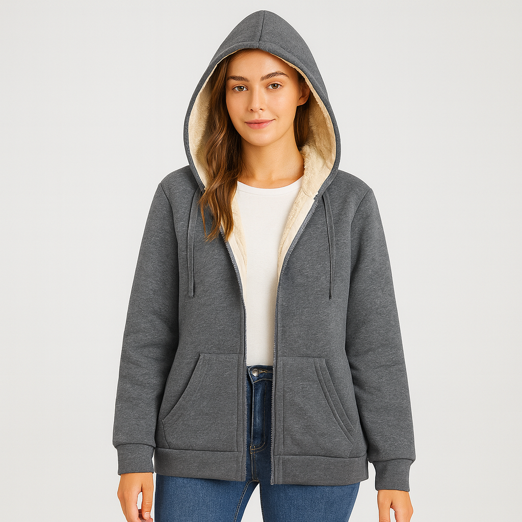 Women’s Hoodie With Full-Length Zip And Fixed Hood
