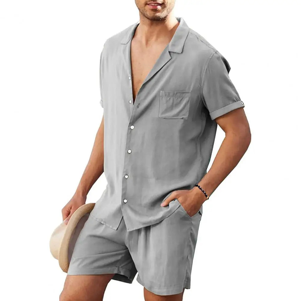 Lorenzo - Airy Short Sleeve Lounge Outfit for Men