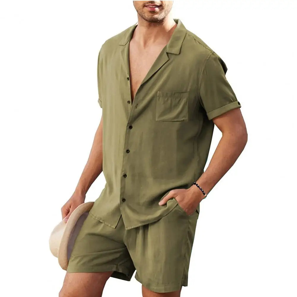 Lorenzo - Airy Short Sleeve Lounge Outfit for Men