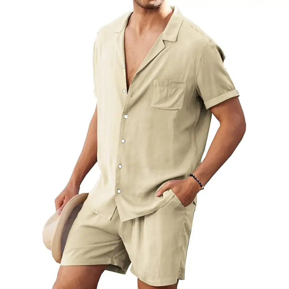 Lorenzo - Airy Short Sleeve Lounge Outfit for Men