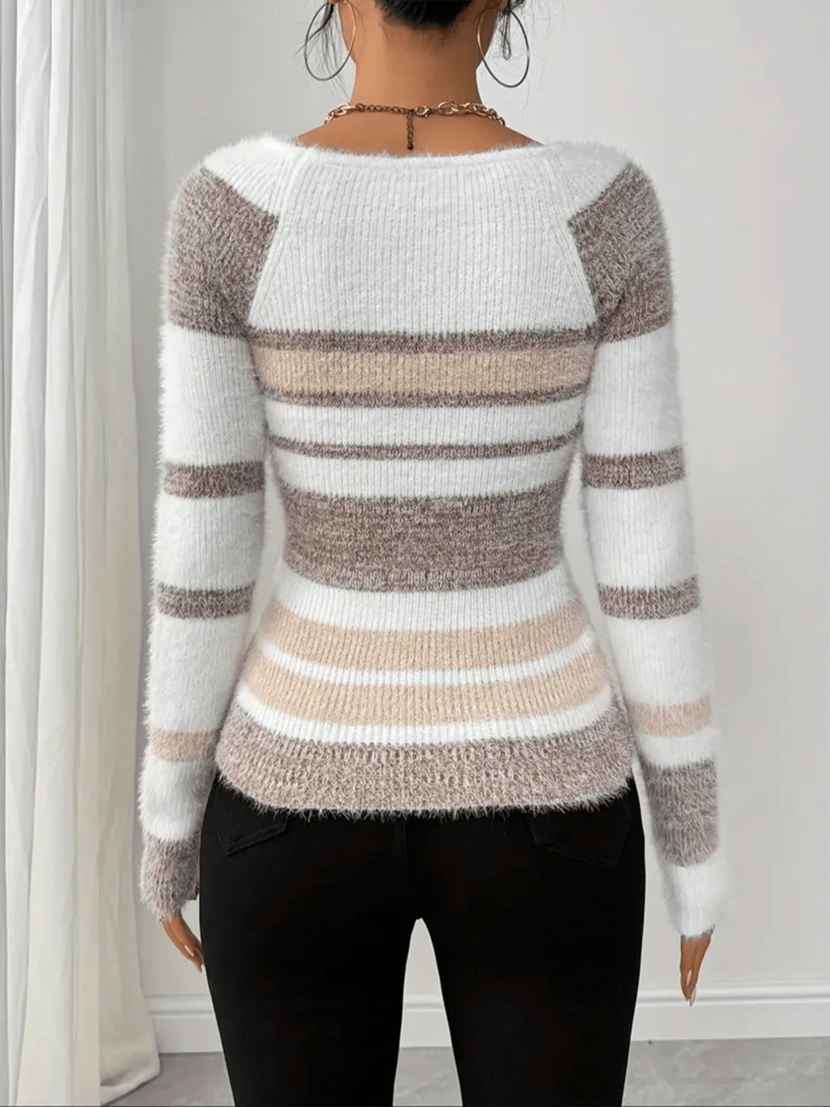 Women’s Slim Fit Striped Knit Sweater