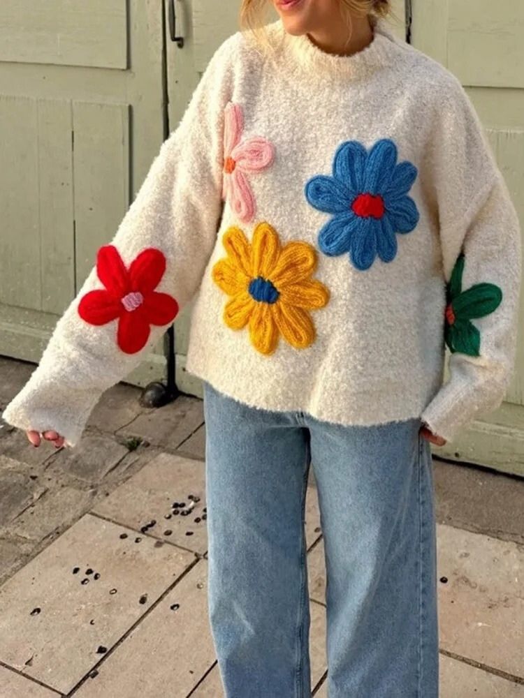 Women’s Sweater with Floral Design
