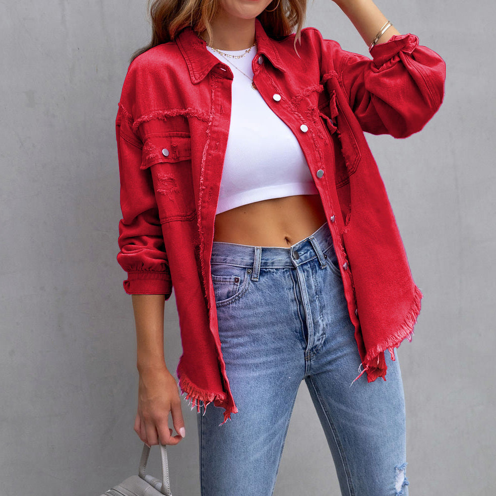 Women’s Jacket with Fold-Down Collar