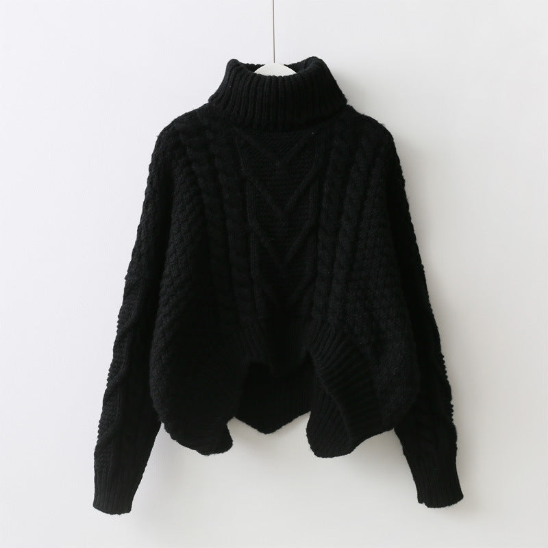 Thick Twist Knit Turtleneck Sweater