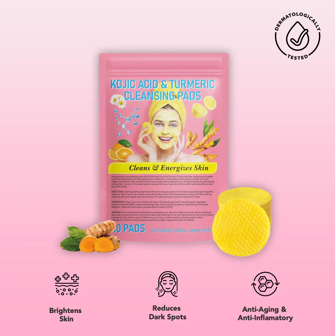 1+1 FREE | Turmeric & Kojic Acid Pads™ - The Natural Solution for Radiant Skin