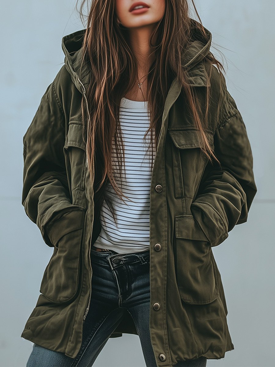 Women’s Hooded Multi Pocket Jacket
