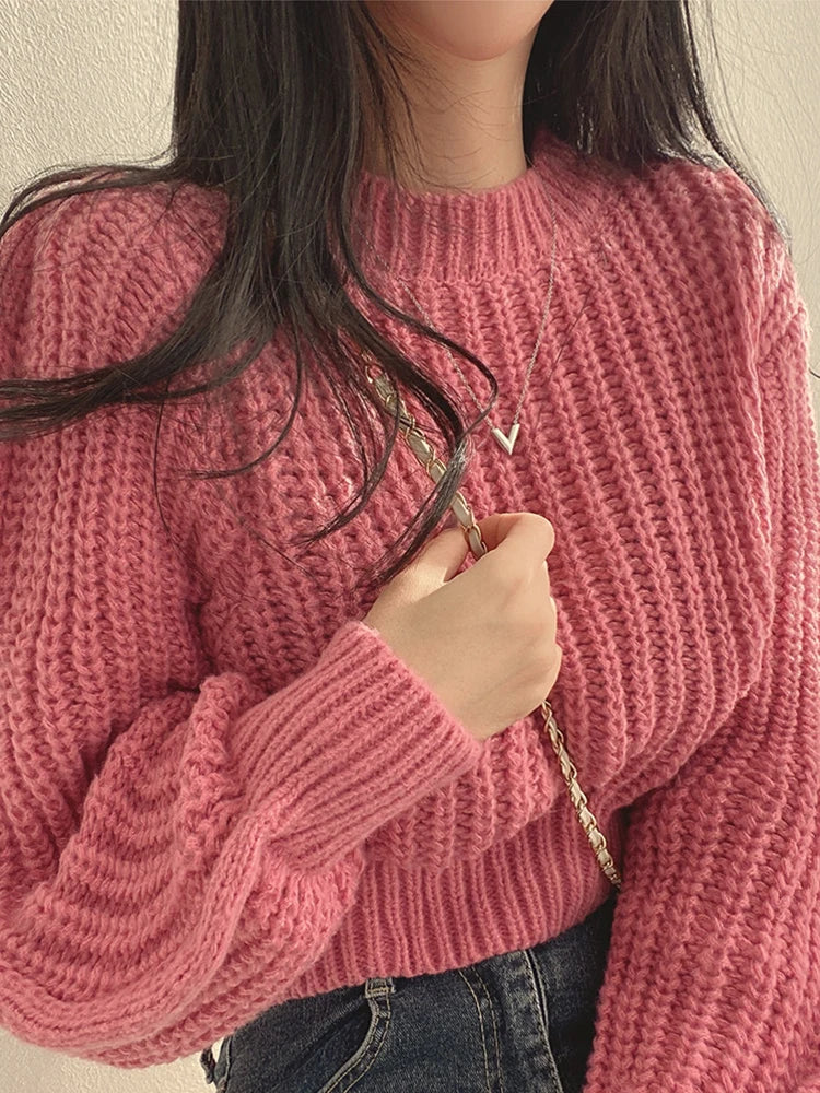 Vintage Harajuku Lantern Sleeve Sweater for Women
