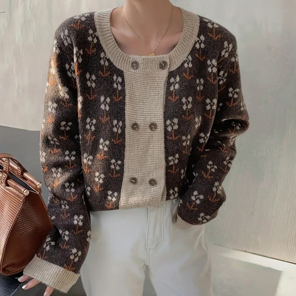 Dorothy - Women's elegant floral cardigan