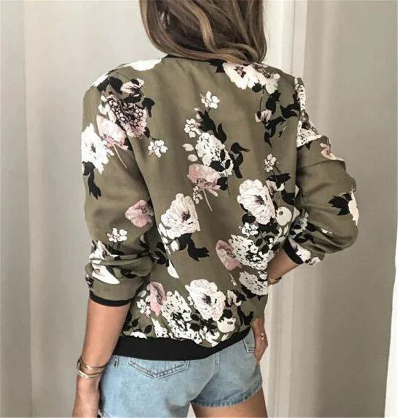 Claire - Chic and Trendy Floral Bomber Jacket