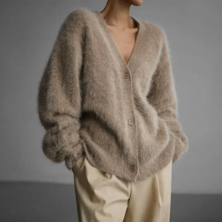 Women’s Button-Front Cardigan with V-Neck
