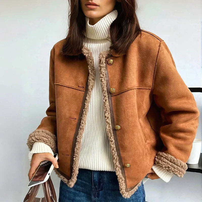 Women’s Button-Up Jacket with Inner Lining