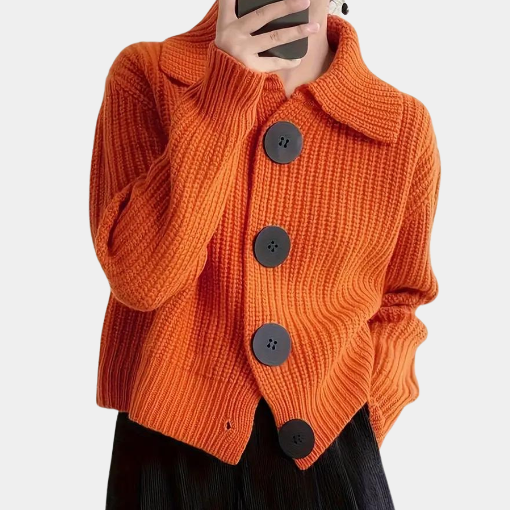 Women’s Cardigan with Buttons and Collar