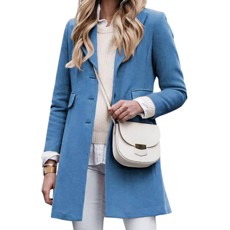 Women’s Coat with Buttoned Front and Lapel
