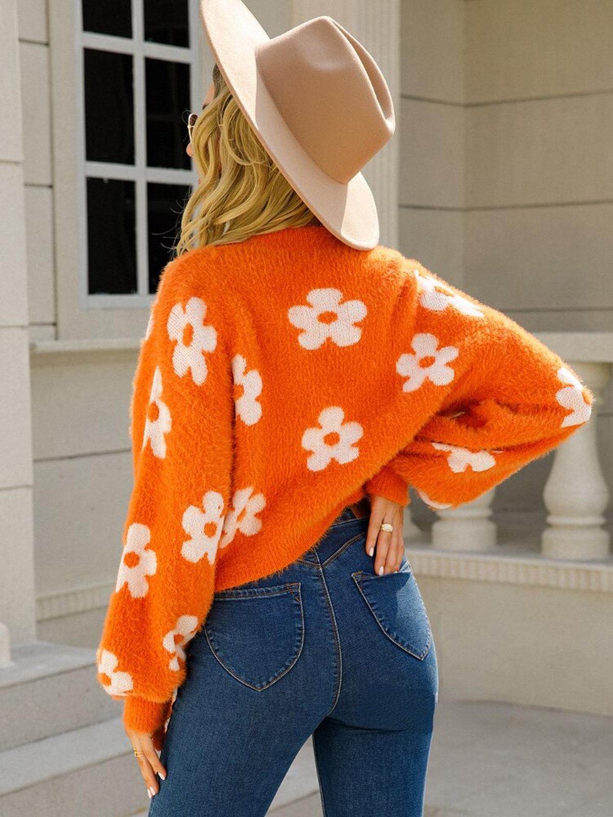 Women's Cardigan With Floral Pattern
