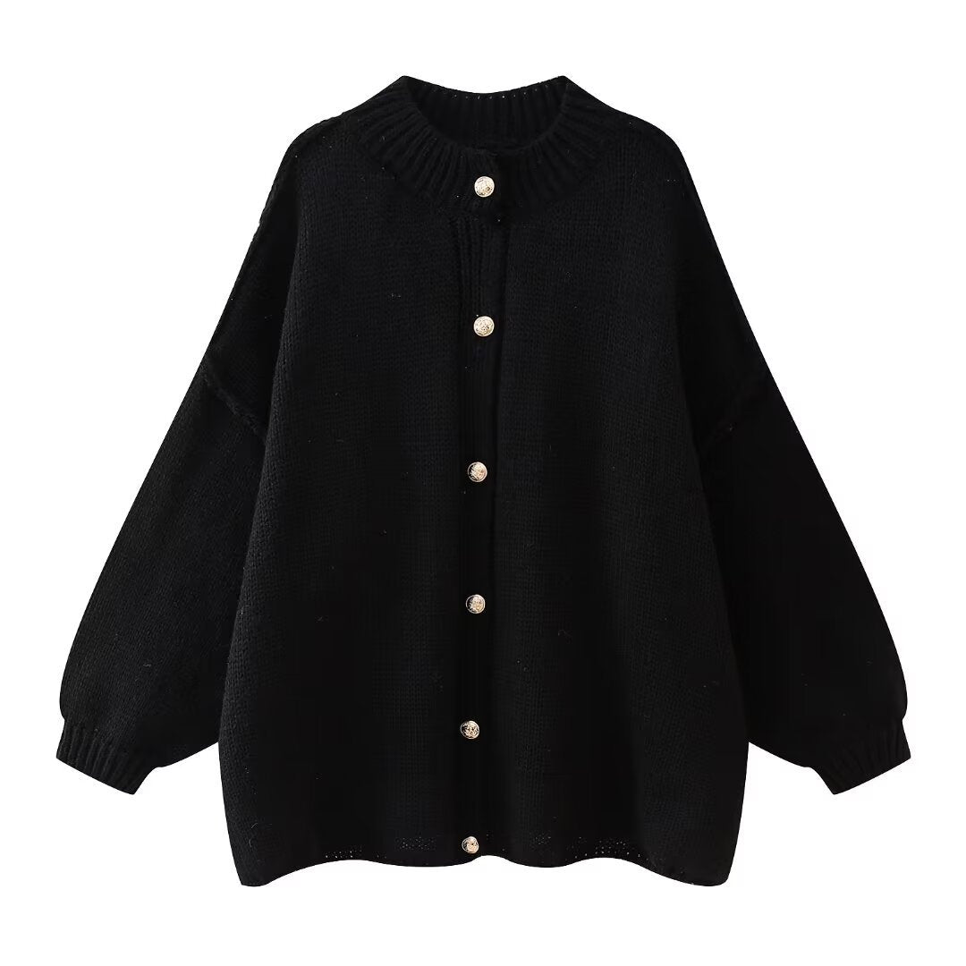 Women’s Oversized Knit Cardigan with Button Front