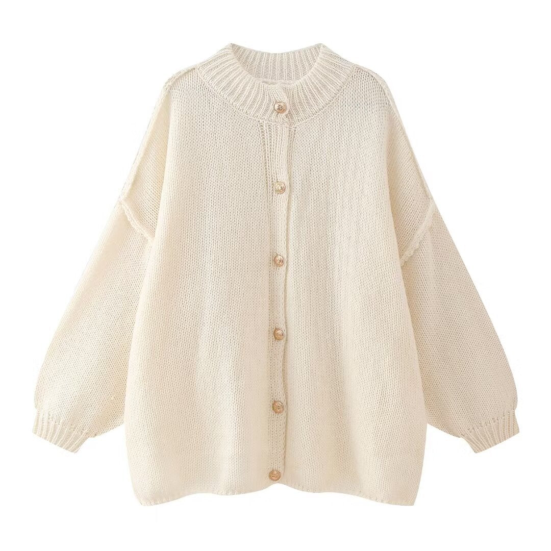 Women’s Oversized Knit Cardigan with Button Front