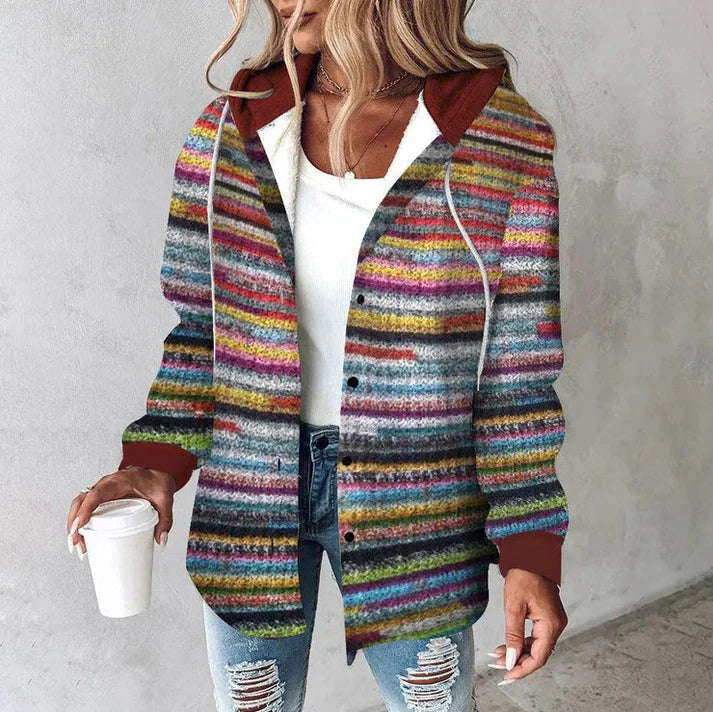 Women’s Hooded Jacket with Floral Print