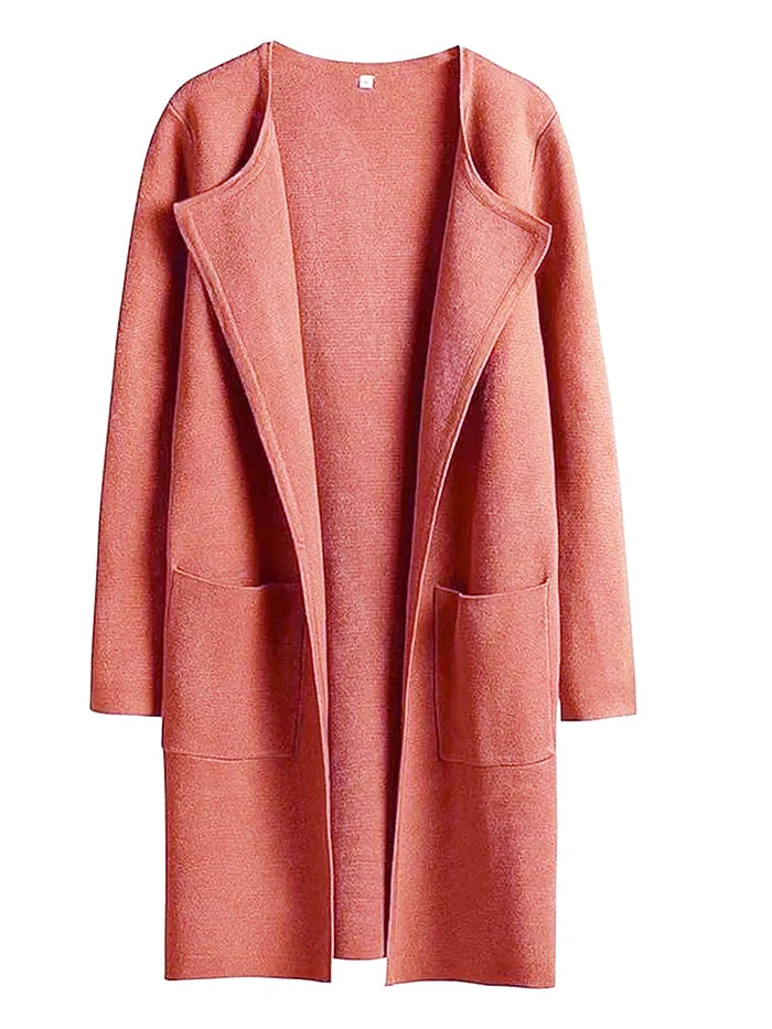 Women’s Longline Cardigan With Wide Lapel