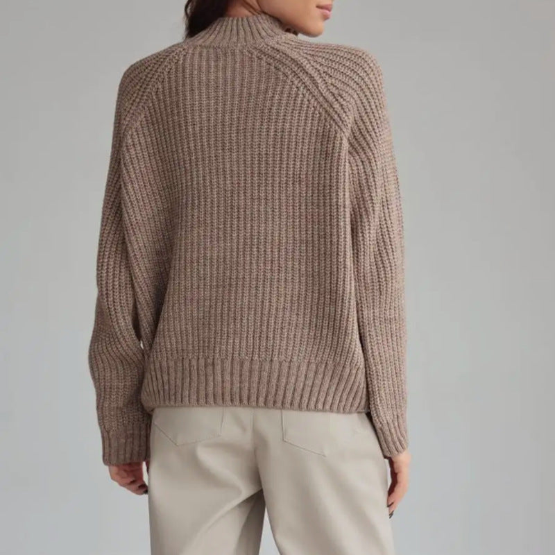 Women’s Jumper With Mock Neck And Raglan Sleeves