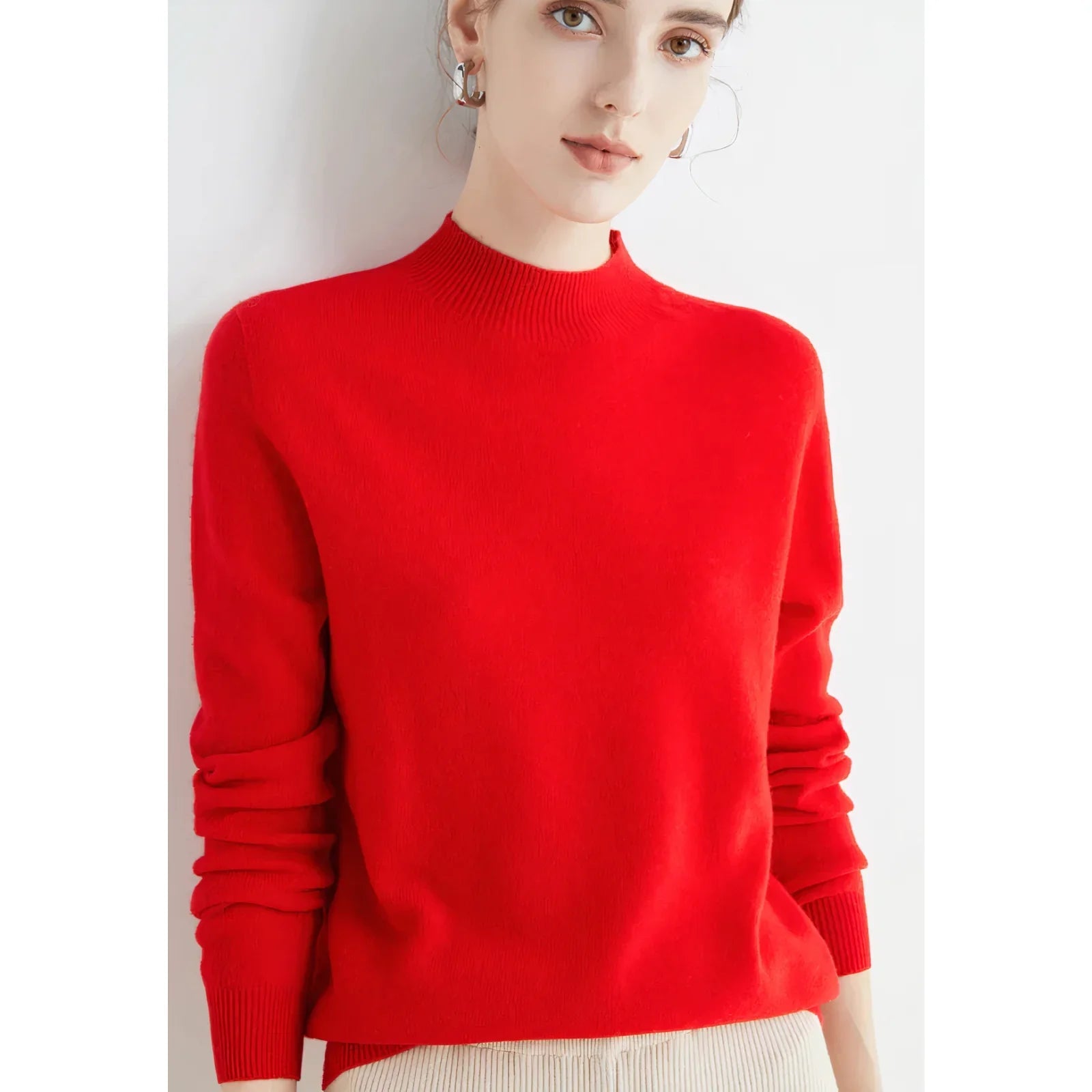 Women’s Knit Sweater with V-Neck