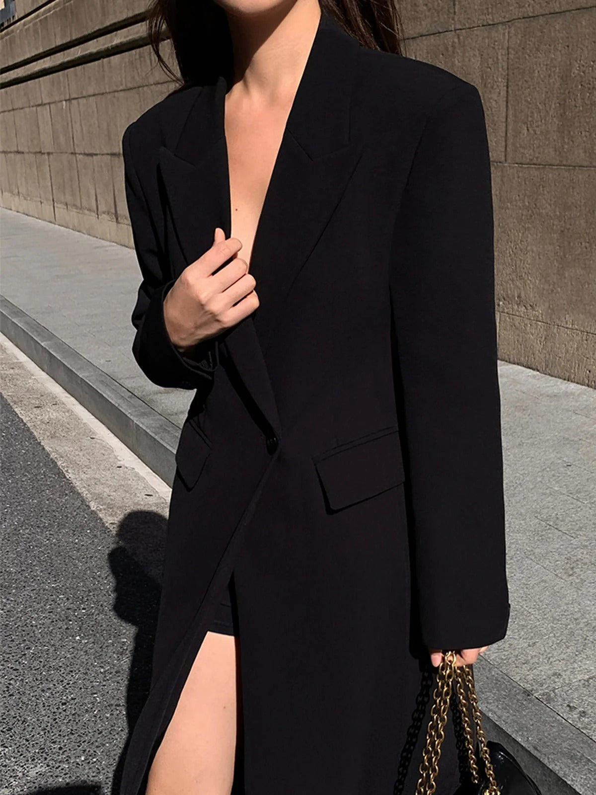 Women’s Long Coat With Wrap Front
