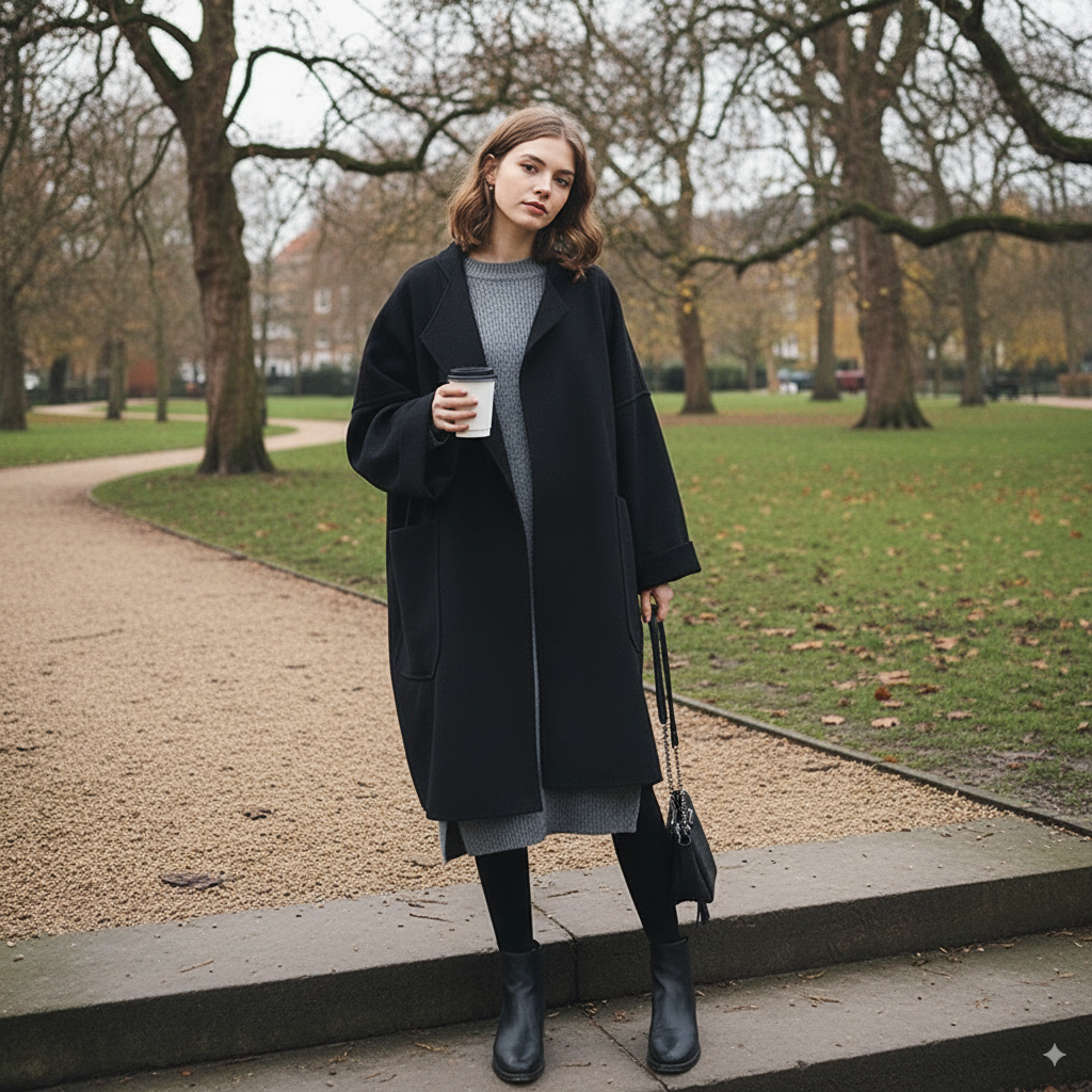 Women’s Oversized Open Front Coat With Pockets