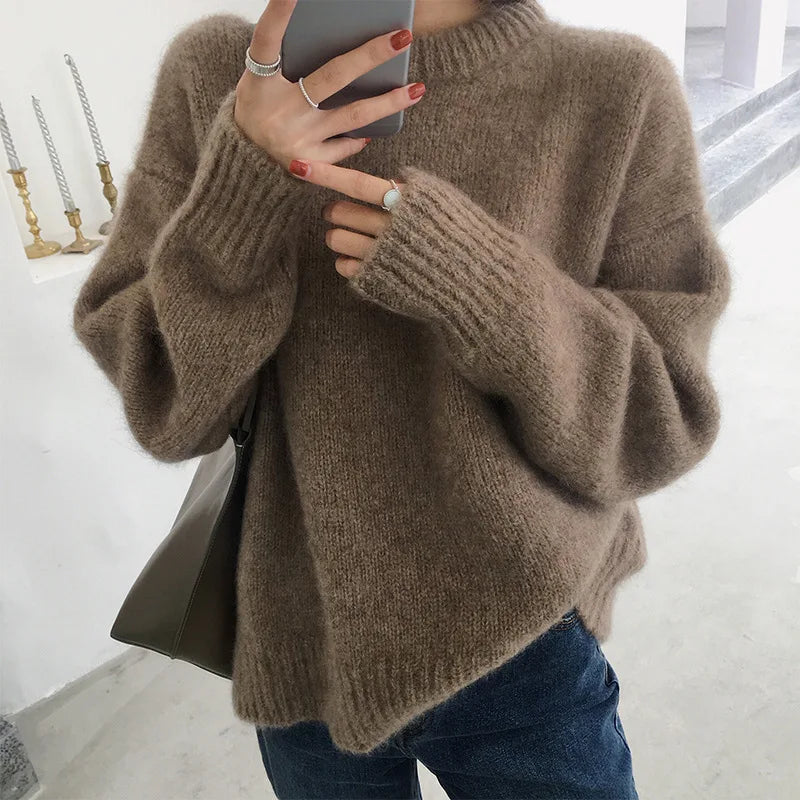 Women’s Jumper with Oversized Shape and Ribbed Hem