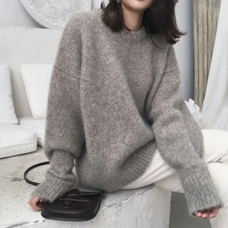 Women’s Jumper with Oversized Shape and Ribbed Hem