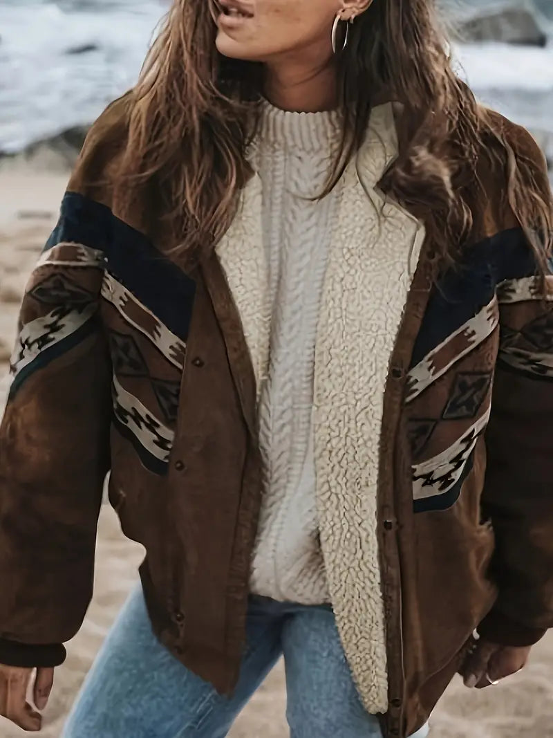 Women’s Sherpa-Lined Coat with Front Fastening