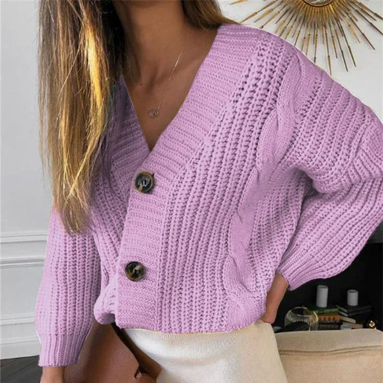 Women’s Cable Stitch Cardigan with Button Front