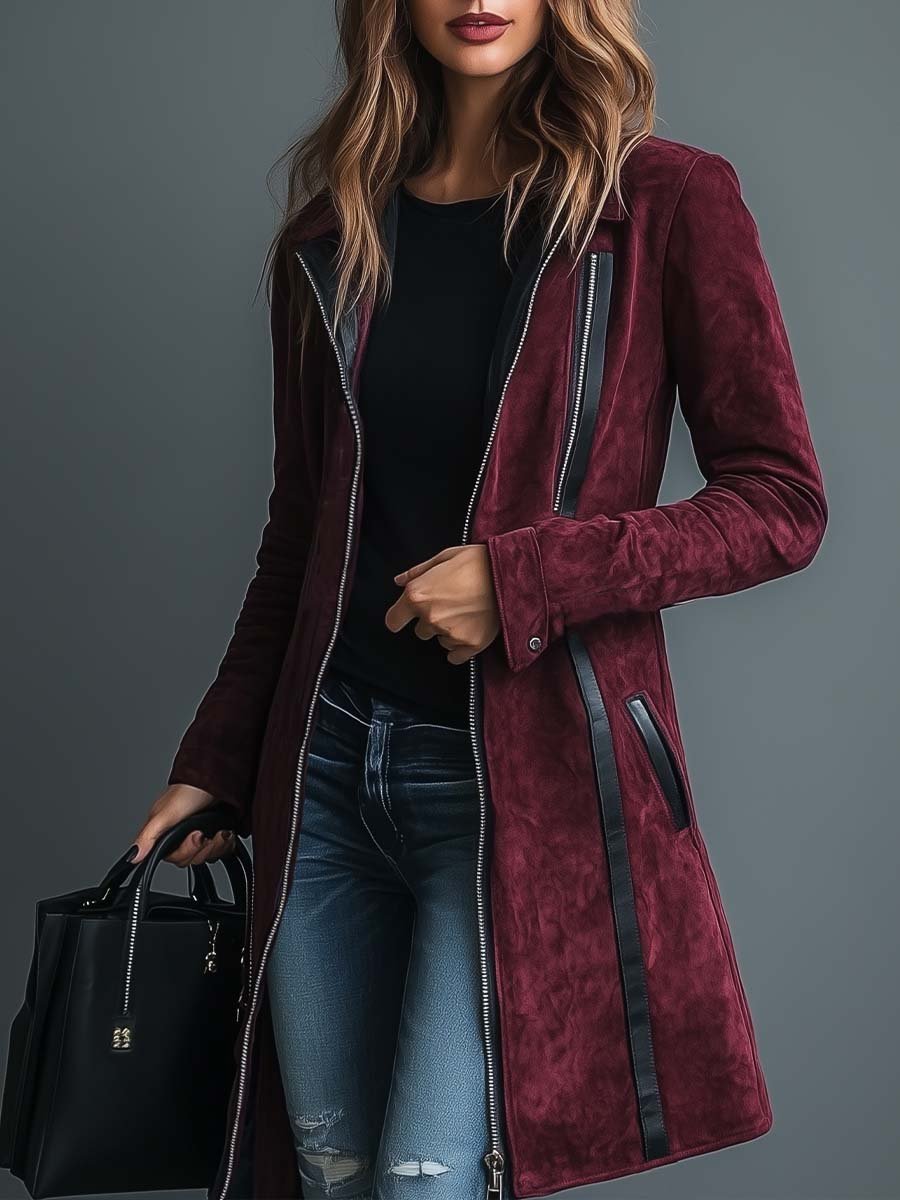 Women’s Trench Coat With Vintage Patchwork