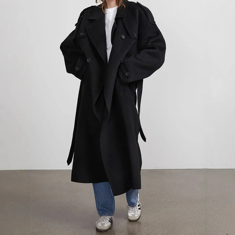 Women’s Winter Trench Coat With Belted Waist