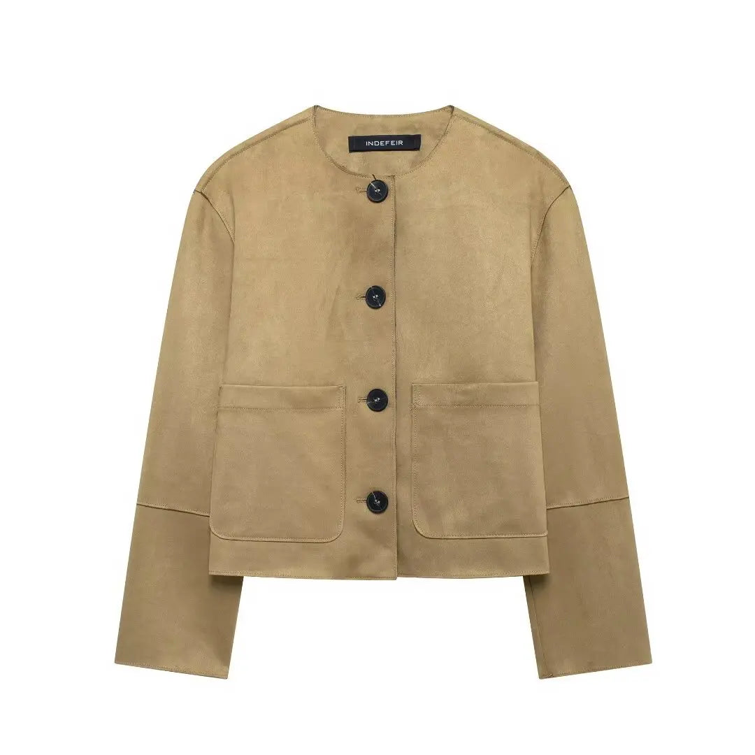 Women’s Varsity Bomber Jacket with Button Front